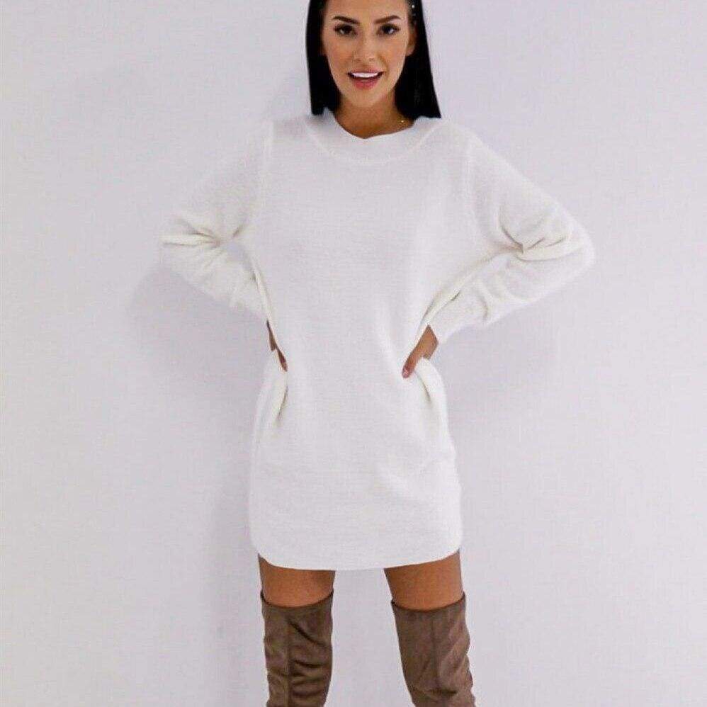 Long Sleeve Knitted Sweater Mini Dress Autumn Winter Lady Backless Party Club Casual Jumper Dress Mssaz Desses