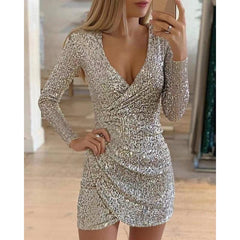 long sleeve sequin dress Mssaz Desses