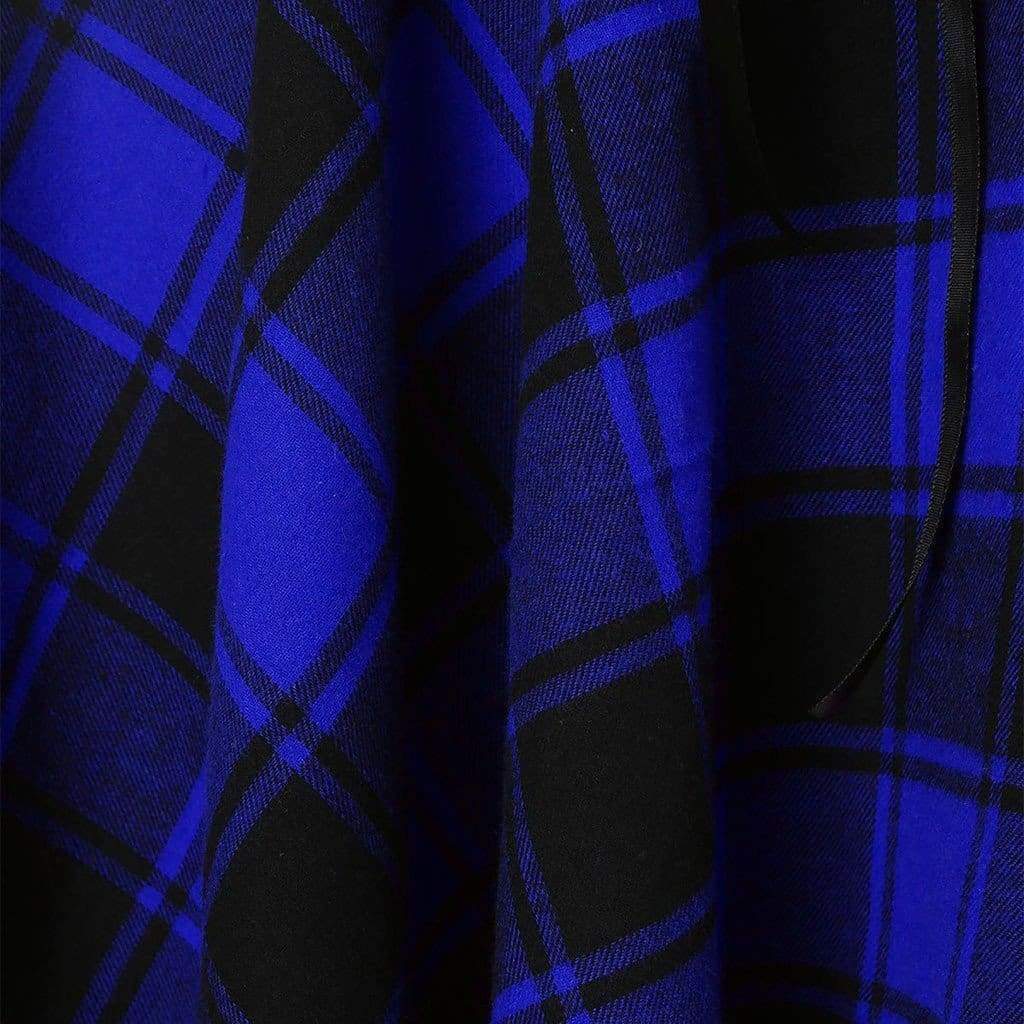 Sleeveless Cold Shoulder Cross Lace Up Plaid Asymmetrical Dress Mssaz Desses