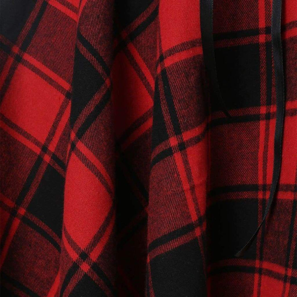 Sleeveless Cold Shoulder Cross Lace Up Plaid Asymmetrical Dress Mssaz Desses