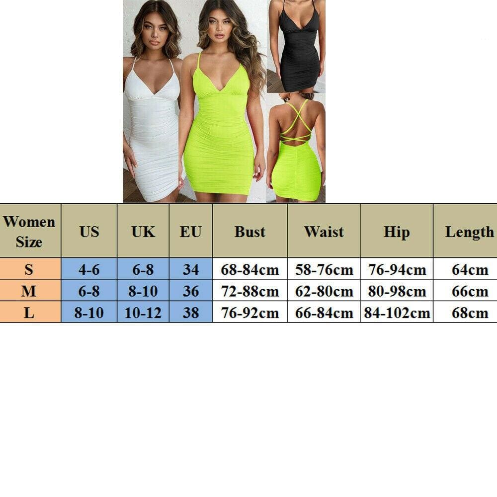 V Neck Bandage Club Dress Ladies Bodycon Backless Strappy Cocktail Party Dress  Casual Beach Sundress Mssaz Desses
