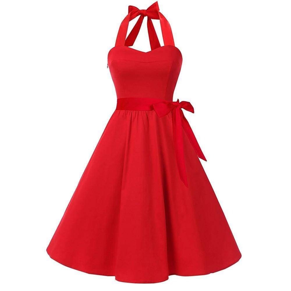Vintage Halter Sleeveless Dresses Party Night Dress Mssaz Desses