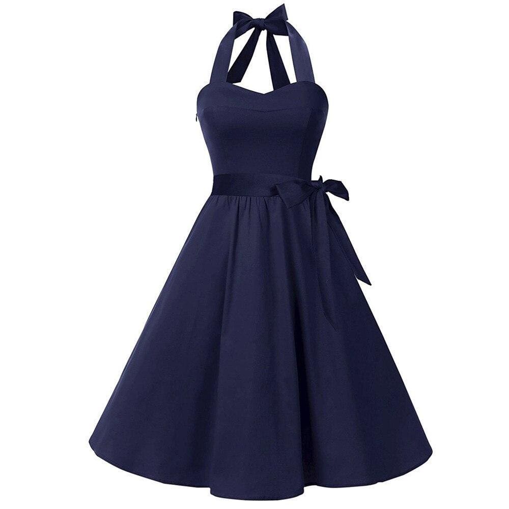Vintage Halter Sleeveless Dresses Party Night Dress Mssaz Desses