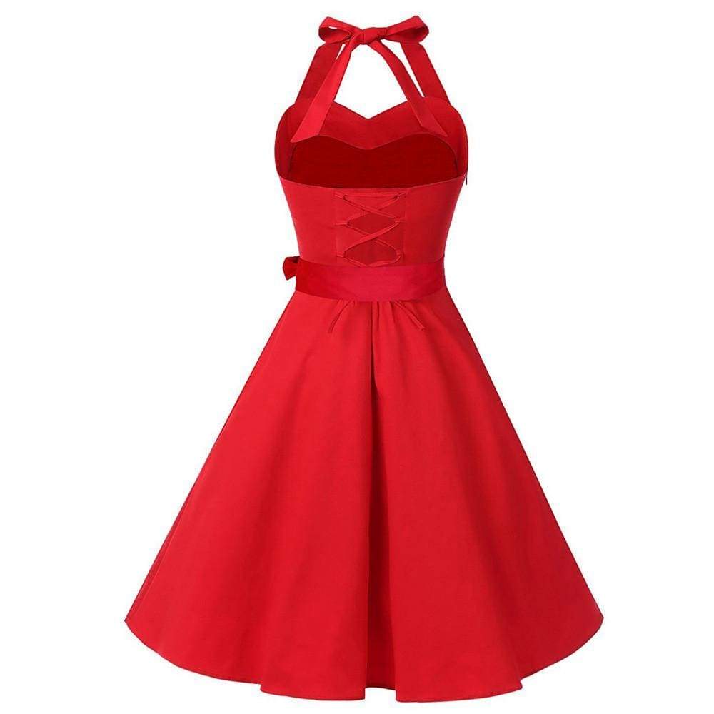 Vintage Halter Sleeveless Dresses Party Night Dress Mssaz Desses