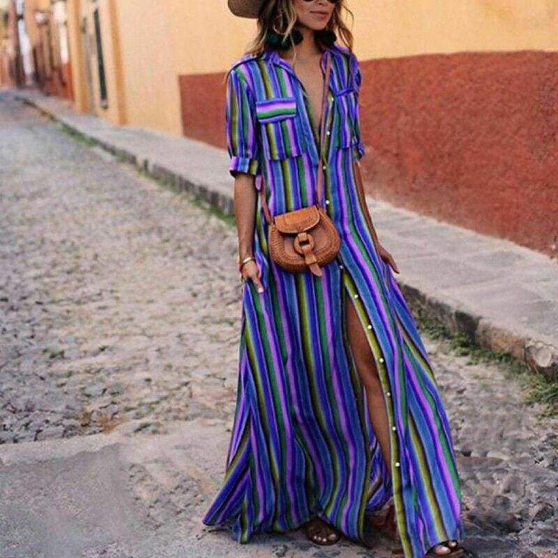 Boho Beach  Holiday Maxi Dress Mssaz Desses