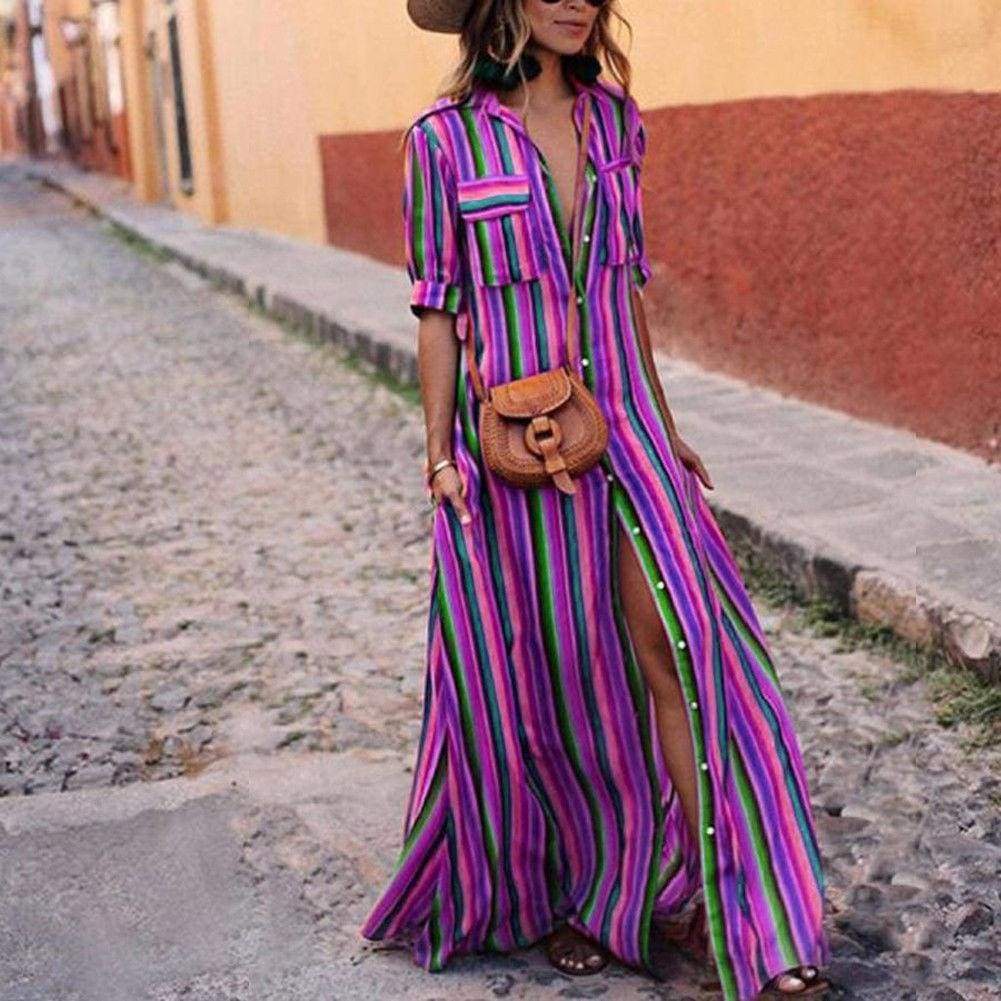 Boho Beach  Holiday Maxi Dress Mssaz Desses