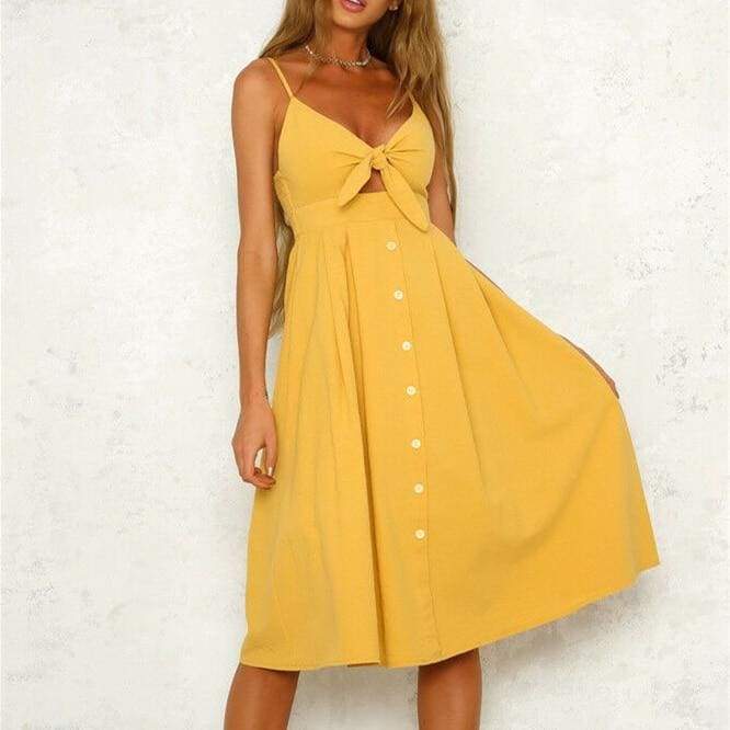 Boho Beach  Robe Femme Single Breasted Elegant Dress Mssaz Desses