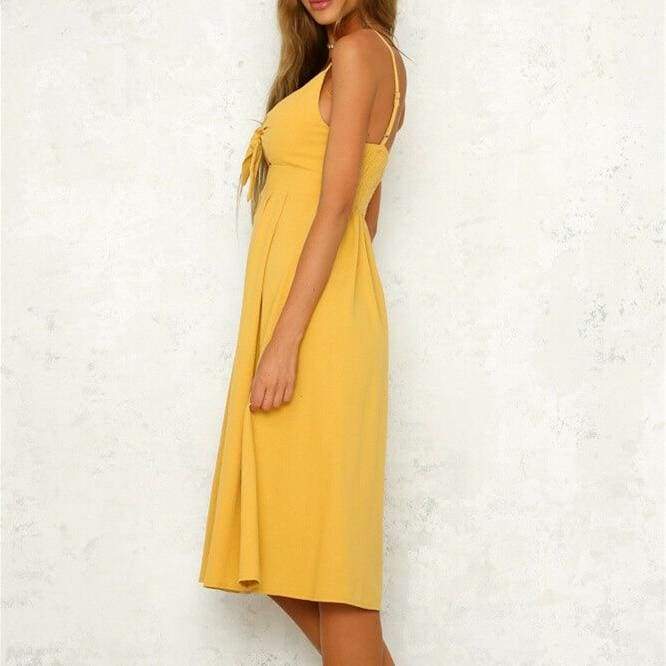 Boho Beach  Robe Femme Single Breasted Elegant Dress Mssaz Desses