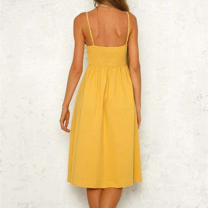 Boho Beach  Robe Femme Single Breasted Elegant Dress Mssaz Desses