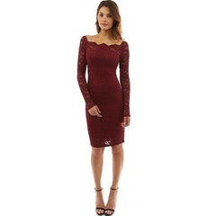 Off Shoulder Party Lace Hollow Out Mini Bodycon Dress Mssaz Desses