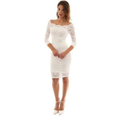 Off Shoulder Party Lace Hollow Out Mini Bodycon Dress Mssaz Desses
